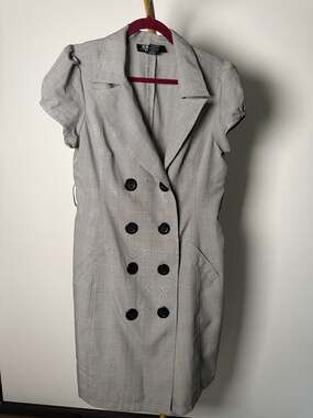 RB Collection New York Double-Breasted Plaid blazer dress